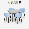 square dining table set 80x80cm 4 chairs modern design krust On Sale