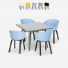 square dining table set 80x80cm 4 chairs modern design krust On Sale