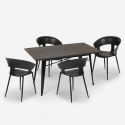 kitchen dining table set 120x60cm 4 chairs modern design tecla Choice Of