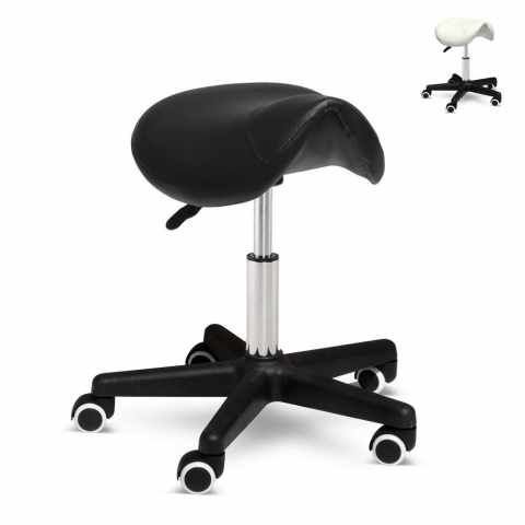 Professional Stool with Wheels Adjustable Height Saddle Seat Professional Promotion
