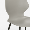 set 4 chairs polypropylene table Lix 80x80cm square metal howe dark 