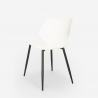Set 4 chairs design square table 80x80cm wood metal Sartis Dark Cheap