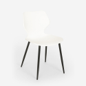 Set 4 chairs design square table 80x80cm wood metal Sartis Dark Buy