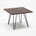 Set 4 chairs design square table 80x80cm wood metal Sartis Dark 