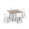Square table set 80x80cm industrial design 4 polypropylene chairs Sartis Model