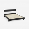 Modern wooden design double bed 160x200cm headboard slatted Landeck King Sale