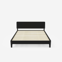 Modern design wooden double bed 160x190cm slatted headboard Linz Cheap