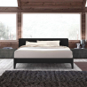 Modern design wooden double bed 160x190cm slatted headboard Linz Price