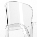Set 6 chairs transparent polycarbonate table 180x80cm industrial Jaipur L 