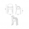 Set 6 chairs transparent polycarbonate table 180x80cm industrial Jaipur L 