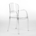 Set 6 chairs transparent polycarbonate table 180x80cm industrial Jaipur L Cheap