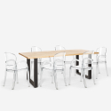 Table set 200x80cm iron legs 6 transparent chairs design Jaipur XL Catalog