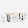 200x80cm Table Set with Iron Legs and 6 Transparent Design Chairs, Jaipur XL Catalog