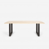 200x80cm Table Set with Iron Legs and 6 Transparent Design Chairs, Jaipur XL Measures