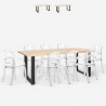 Set 8 transparent chairs design dining table 220x80cm Jaipur XXL Sale