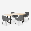 Set 4 velvet chairs design table 160x80cm industrial style Samsara M1 Catalog