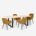 Set of 4 velvet armchairs rectangular dining table 160x80cm Samsara M2 Discounts