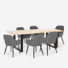 Set 6 velvet armchairs design rectangular table 200x80cm Samsara XL1 Discounts