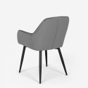 Set 6 velvet armchairs design rectangular table 200x80cm Samsara XL1 Model