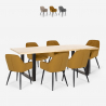 Set 6 chairs velvet table 200x80cm industrial design Samsara XL2 Offers