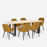 Set 6 chairs velvet table 200x80cm industrial design Samsara XL2 Bulk Discounts