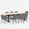Table set 220x80cm industrial design 8 velvet armchairs Samsara XXL1 Discounts