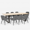 Set 8 velvet armchairs design dining table 220x80cm Samsara XXL2 Bulk Discounts