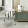 High metal stool for kitchen bar with modern design cushion Willis Catalog
