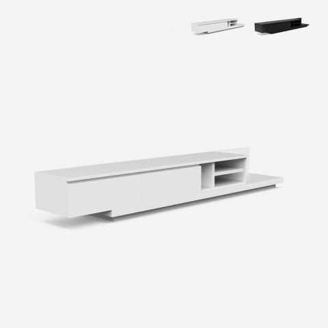 Living room TV stand 3 compartments 2 drawers modern design Linurk