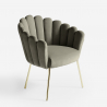 Shell chair modern design velvet gilded legs Calicis Offers