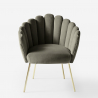 Shell chair modern design velvet gilded legs Calicis Discounts