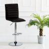 High fixed swivel adjustable kitchen bar stool with backrest Detroit Measures