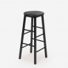 High bar stool kitchen industrial design wood metal footstool Tamm Model