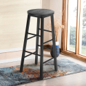 High bar stool kitchen industrial design wood metal footstool Tamm Catalog