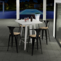 white metal coffee table set 60x60cm 4 stools bucket white top light Discounts