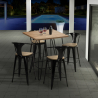 set bar kitchen high table 60x60cm 4 stools mason top light Discounts