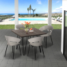 Set 4 chairs modern design table 80x80cm industrial restaurant kitchen Maeve Dark Bulk Discounts