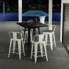 set of 4 stools industrial metal coffee table 60x60cm buch black Choice Of