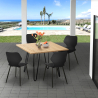Industrial style square table set 80x80cm 4 chairs design Sartis Light Bulk Discounts