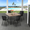 Square table set 80x80cm industrial design 4 polypropylene chairs Sartis Bulk Discounts