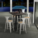 kitchen set 4 stools high bar table 60x60cm bruck black top light Discounts