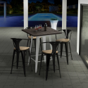 high bar table set kitchen 60x60cm 4 stools bruck white top light Discounts