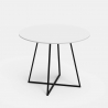 Modern round table 100cm white metal legs black dining room Marmor On Sale
