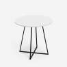 80cm round dining table white black metal legs modern Marmor On Sale