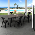 set industrial design table 120x60cm 4 chairs Lix style kitchen bar caster Bulk Discounts