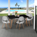 Set 4 chairs Scandinavian design rectangular table 80x120cm Flocs Dark Sale