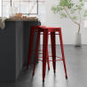 Lix industrial steel metal barstool for bar and kitchen steel up Model
