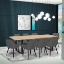 Set 8 velvet armchairs design dining table 220x80cm Samsara XXL2 Sale