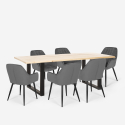 Dining table set 180x80cm 6 chairs velvet modern design Samsara L1 Catalog