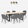 Dining table set 180x80cm 6 chairs velvet modern design Samsara L1 On Sale